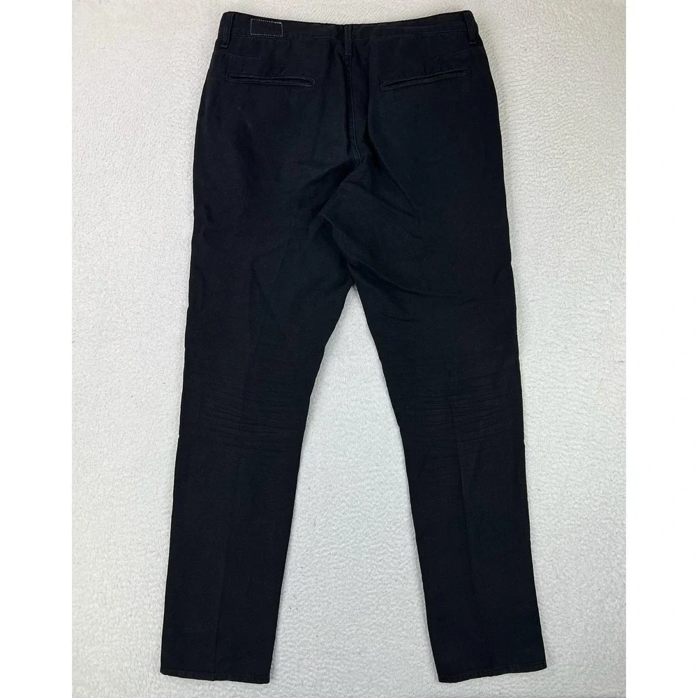 Rag & Bone Mens 34x34 Black Linen Cotton Slim Fit Chino Pants M1723E512BLA